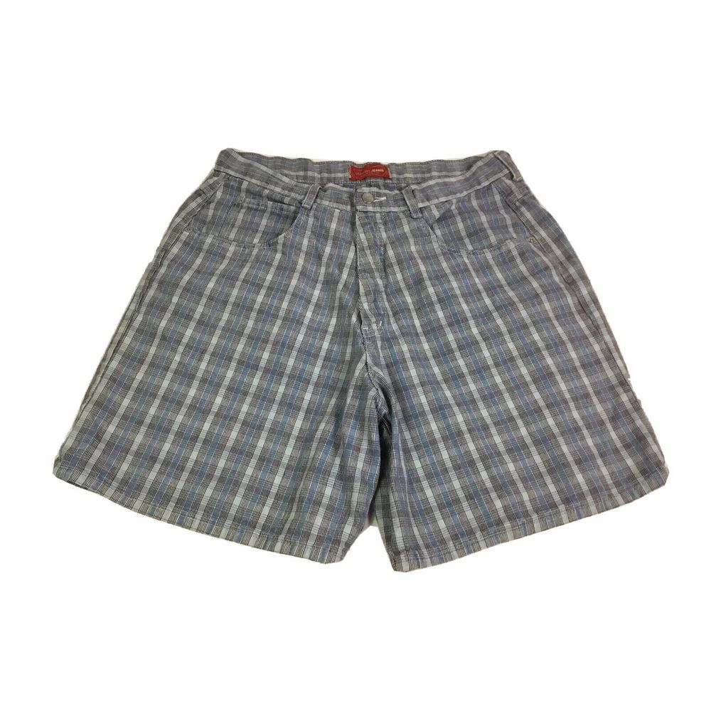 Venezia Jeans Womens Shorts‎ Size 18 Blue plaid USA golf Casual